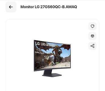 Monitorlar: LG UltraGear 27GS60QC-B.AMAQ oyun monitoru. Tamamilə yenidir heç — 3