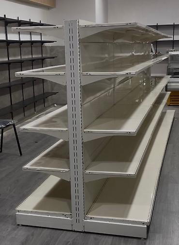 İki tərəfli mağaza rəfi – metal konstruksiya - Modül tipi: orta ada
