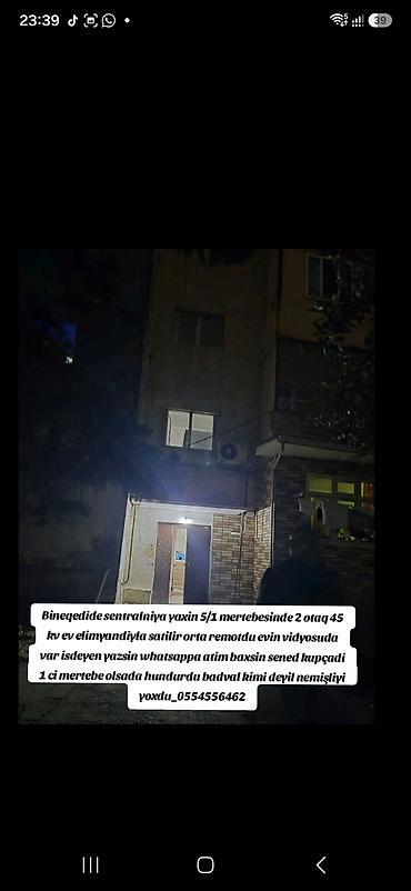 kiraye gence: Bineqedide sentralniya yaxin 5/1 mertebesinde 2 otaq 45 kv ev — 1