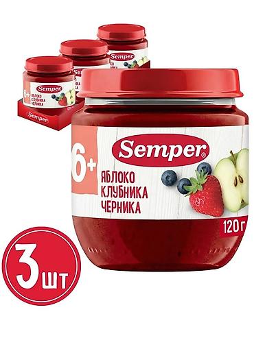Пюре детское Semper, фруктовое, для питания с 6+ месяцев. Вкус