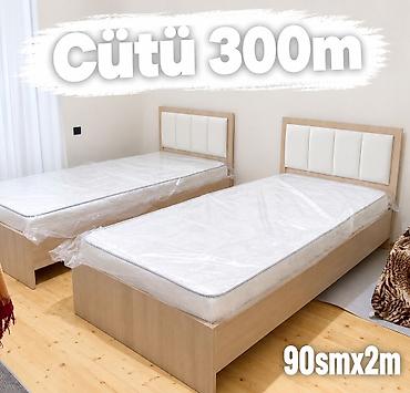 İki ədəd tək nəfərlik çarpayı dəsti - Ölçü: 90 sm x 2 m (hər çarpayı)