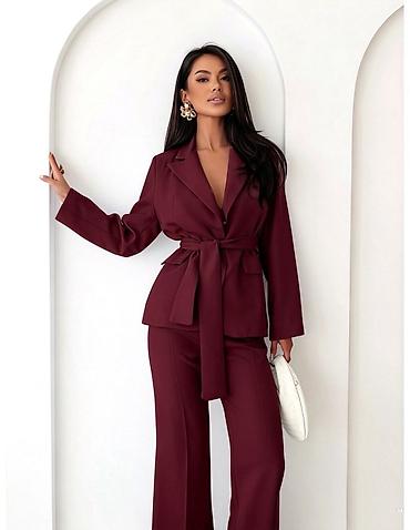 platforme cipele: Zenski elegantni komplet – sako i pantalone sa visokim strukom 3600din — 5