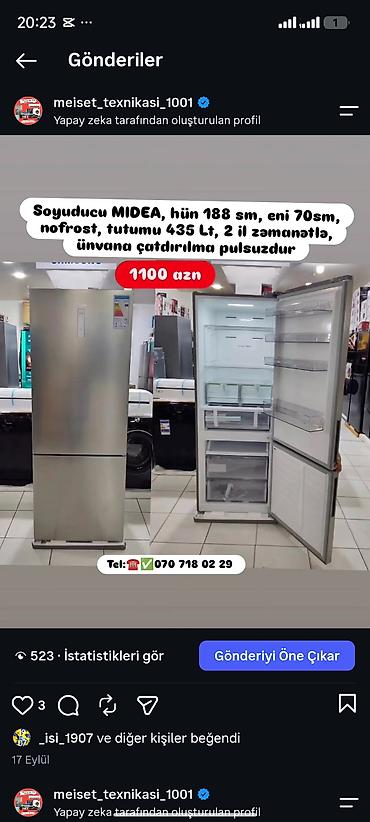 Soyuducular: Anbardan satış Soyuducu modelləri Ünvana çatdırılma pulsuzdur 1) — 15