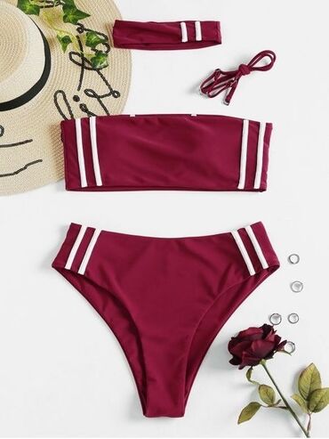 srebrna ogrlica sa srcem: M (EU 38), Lycra, Single-colored, color - Burgundy