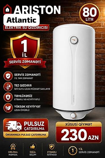 Məişət texnikası: Ariston 80 l, Yeni, Kredit yoxdur, Pulsuz çatdırılma, Rayonlara çatdırılma — 1