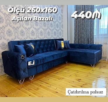 l 805: L‑şəkilli yumşaq künc divan - Ölçü: 260 x 160 sm - Açılan, bazalı — 1