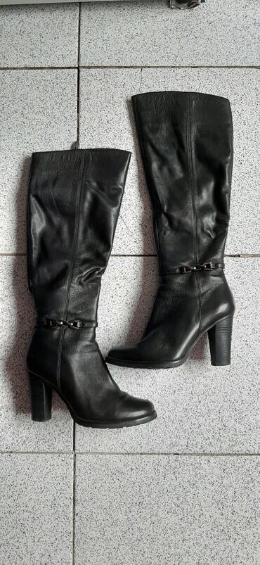 сапоги зимние на каблуках: Сапоги, 35, цвет - Черный