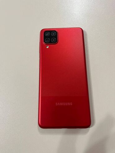 samaung j4: Samsung Galaxy A12, 64 GB, rəng - Qırmızı, Sensor, Barmaq izi, İki sim kartlı