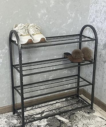Стеллажи: Металлический торговый стеллаж-корзина из проволоки, белый. - — 6