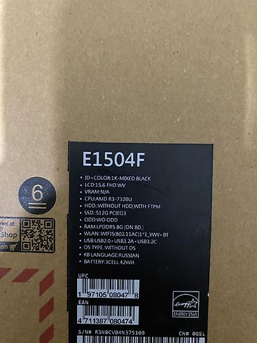 asus computers: İşlənmiş ASUS Vivobook, 15.6 ", AMD Ryzen 3, 512 GB, Ünvandan götürmə, Ödənişli çatdırılma, Rayonlara çatdırılma — 10