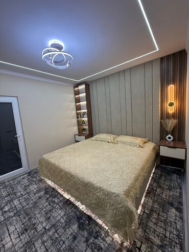 реставрация кухонного гарнитура: Уктоочу бөлмө гарнитуру, Эки кишилик керебет, түсү - Саргыч боз