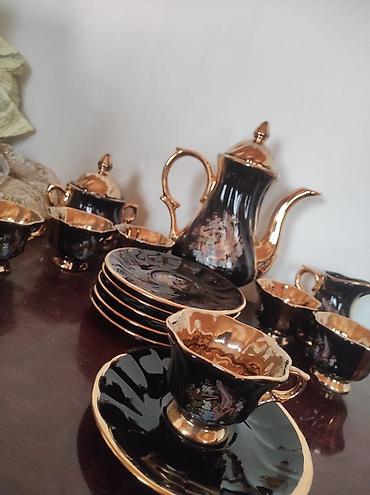 unitaz qara: Çay dəsti, rəng - Qara, Keramika, 6 nəfərlik — 1