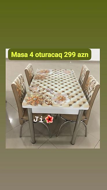 plasmas stular: Mətbəx üçün masa və 4 stul dəsti - Komplekt: 1 masa + 4 oturacaq - — 2