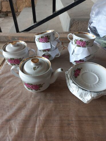 çayni serviz: Çay dəsti, rəng - Ağ, Keramika, Alpina, 6 nəfərlik, Azərbaycan
