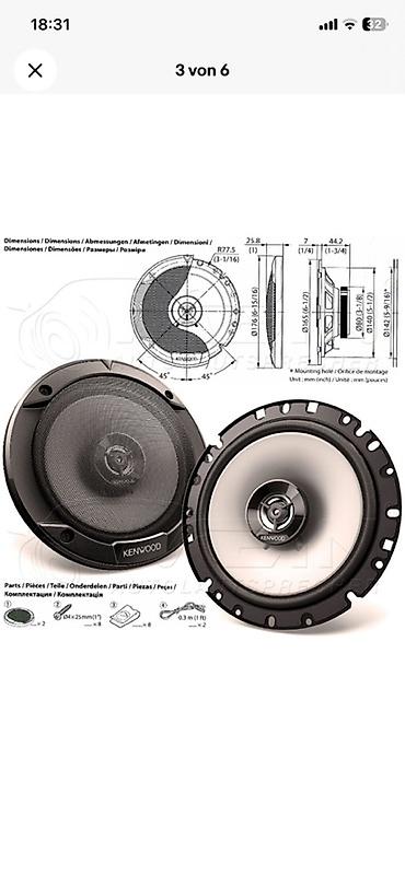 avto kalonka: Kenwood avtomobil akustikası – 16,5 sm (6.5") koaksial dinamiklər — 1