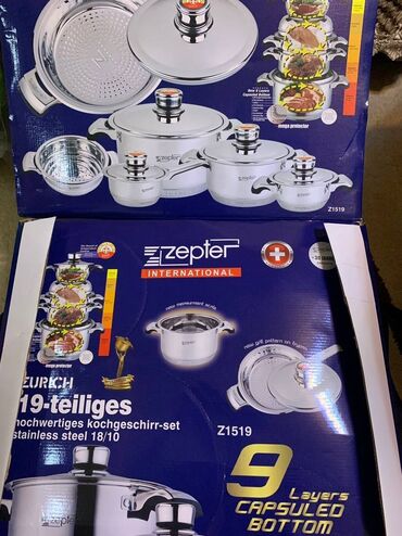 Наборы посуды: Набор кастрюль оригинал Zepter 19 предметов, всё в
