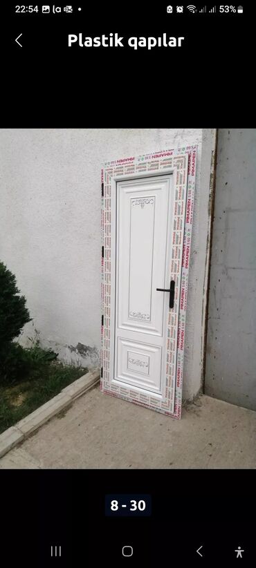Plastik qapılar: Yeni Plastik qapı 80x200 sm Zamok ilə, Zəmanətli, Pulsuz quraşdırma, Ödənişli çatdırılma, Rayonlara çatdırılma — 16