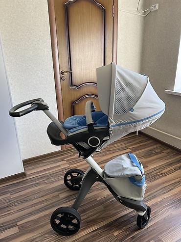 foo foo: Коляска, Stokke, цвет - Голубой, Б/у — 2