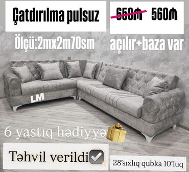 Uşaq və gənc otağı üçün dəstlər: Künc divan, Açılan, Bazalı, Vеlur parça, Pulsuz çatdırılma