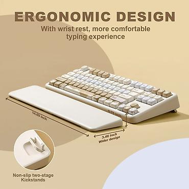 pbt: Клавиатура, Yunzii, Механическая, Bluetooth, Проводное подключение, Размер: 65% — 2