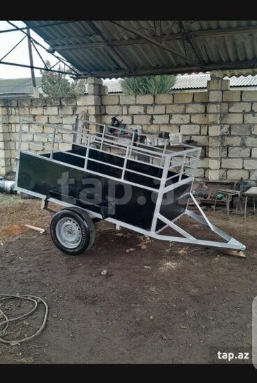 купить чехол для машины: Tək oxlu, avtomobilə qoşulan yük qoşqusu - Korpus: möhkəm metal