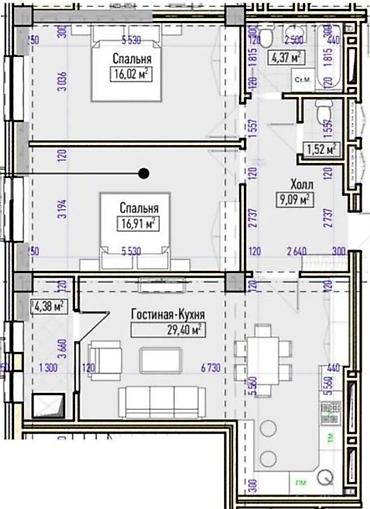 алай строй: 3 комнаты, 82 м², Элитка, 12 этаж, Евроремонт — 5