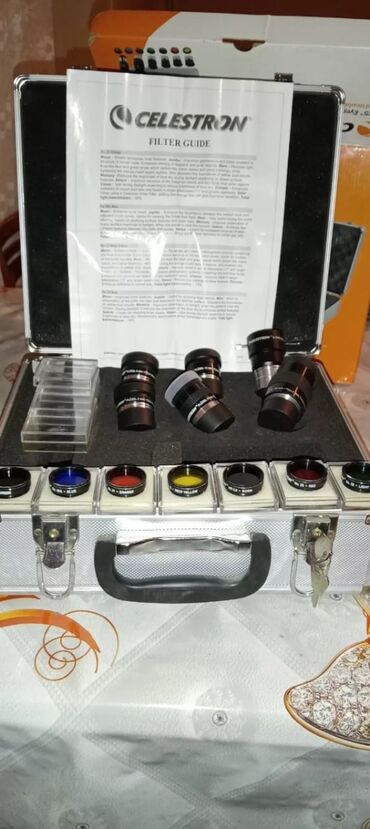Obyektivlər və filtrləri: Celestron teleskop aksesuar dəsti – okulyarlar, Barlow linza və rəngli — 7
