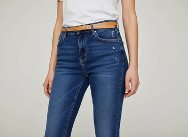 szerokie spodnie lidl: DENIM JEANS, Jeansy damskie, rozmiar L