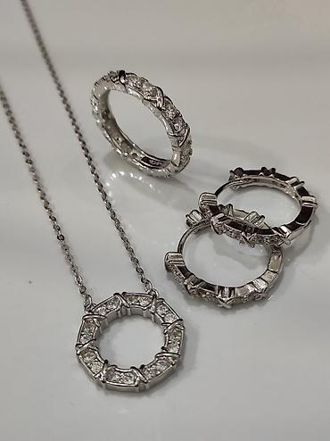 Серебряные наборы украшений: Серебряный Набор 925 пробы Размеры имеются Цена 5000 сом Можете — 2