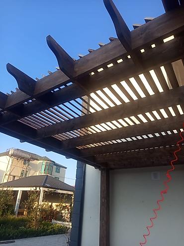 telefon sifarisi: Açıq havada istirahət zonası üçün taxta pergola/lyustra altlığı - — 4