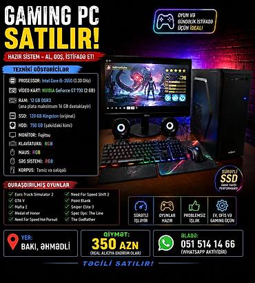 sniper elite: 🔥 Gaming PC SET – Monitor + RGB aksesuarlarla birlikdə! (Hazır sistem) — 1
