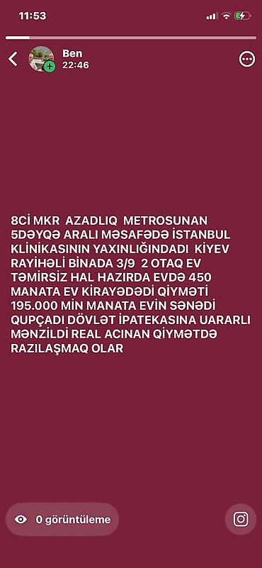 Mənzillər: 8-ci mikrorayon, 2 otaqlı, Yeni tikili, m. Azadlıq Prospekti, 57 kv. m — 1