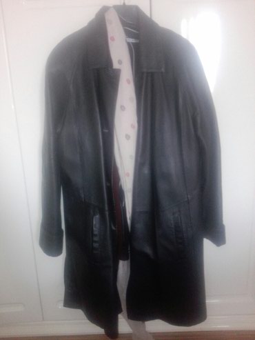 kožna jakna s: XL (EU 42), Sa postavom, Jednobojni, bоја - Crna