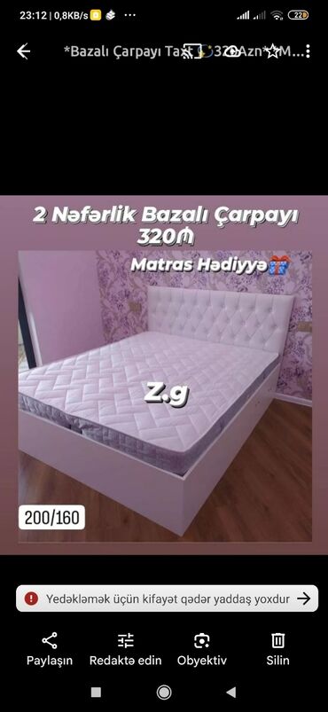 Sifarişlə çarpayılar: Birnəfərlik, Bazasız, Pulsuz matras, Siyirməsiz, Sadə laminat — 14