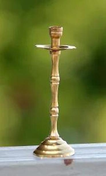 Sveće i svećnjaci: Antikvarni mesingani svećnjak. Elegantan mesingani svećnjak — 5