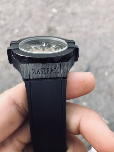 спортивный часы: Часы Maserati, автоматические, скелетон. - Корпус: черный, округлой