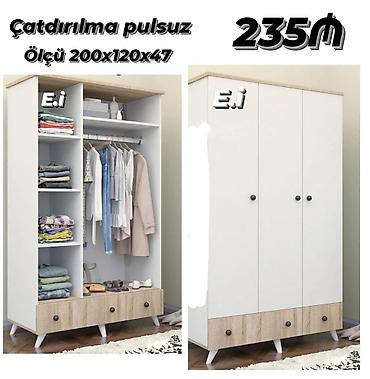desmal: Üç qapılı paltar dolabı - Ölçü: 200 x 120 x 47 sm - Rəng və dizayn — 1