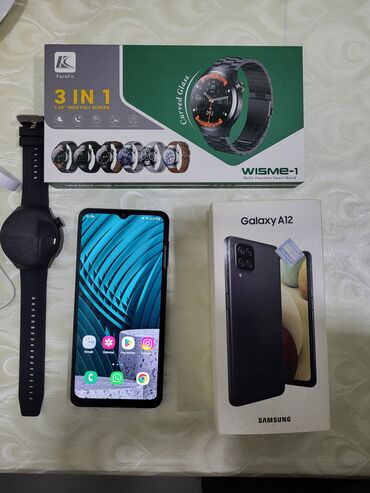 samsung s32: Samsung Galaxy A12, 128 GB, rəng - Qara, Face ID
