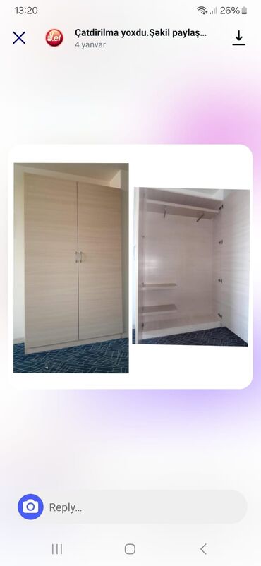 Dolablar: İşlənmiş, 2 qapılı Düz dolab, Ayaqqabı dolabı