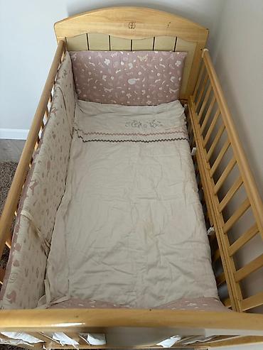 bunk bed: Детская кроватка из натурального дерева с комплектом текстиля — 3