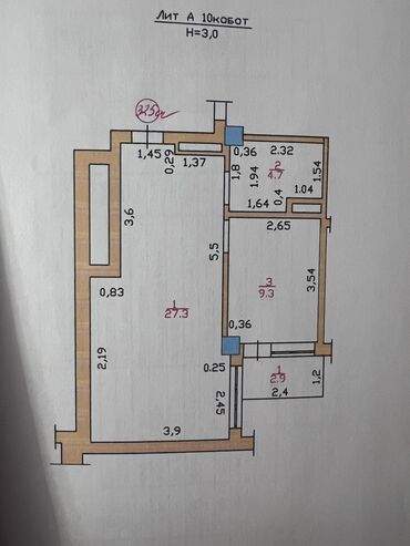 квартира керек кара балтадан: 2 бөлмө, 44 кв. м, Элитка, 10 кабат, ПСО (өзү оңдоп түзөтүп бүтүү үчүн)