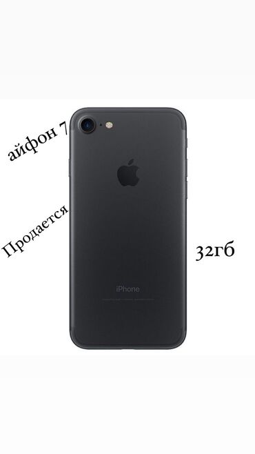 Apple iPhone: IPhone 7, Б/у, 32 ГБ, Черный, 57 %