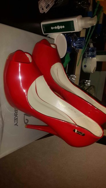 туфли на каблуках 38 размер: Туфли цвет - Красный