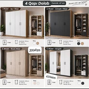 4 qapılı geyim dolabı – dərinlik 47 sm Ölçülər: - Hündürlük: 200 sm - lalafo.az -da 4 qapılı geyim dolabı – dərinlik 47 sm Ölçülər: - Hündürlük: 200 sm -