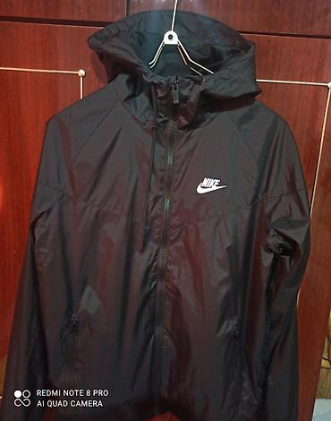 ветровка найк: Ветровка Nike с капюшоном - Цвет: чёрный, логотип Nike на груди. - — 1
