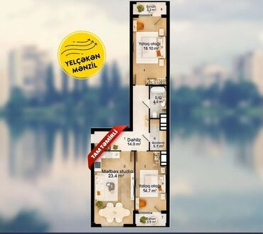 Dizayn, layihə: 3 otaqlı mənzil planı – “yelçəkən” (iki tərəfli) layihə Ümumi plan: - -da lalafo.az — 1 Dizayn, layihə: 3 otaqlı mənzil planı – “yelçəkən” (iki tərəfli) layihə Ümumi plan: - — 1