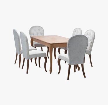 Masa və oturacaq dəstləri: Mətbəx üçün, Açılmayan, Oval masa, 6 stul — 5