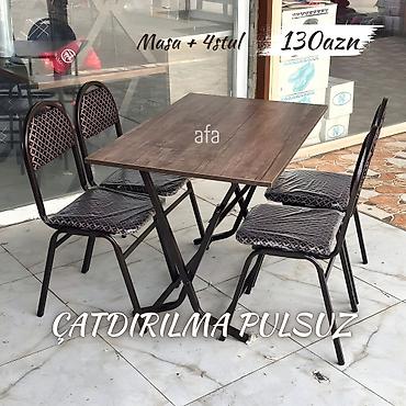 kafe stul: Restoran, kafe, bağ, mətbəx və s üçün masa destleri qiymətlər üzərində — 2