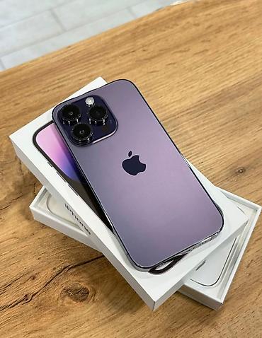 iphone x azerbaycan: IPhone 14 Pro, 256 GB, Deep Purple, Zəmanət, Simsiz şarj, Face ID — 1