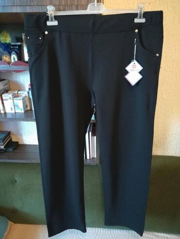 zenske pantalone sa dzepovima: 2XL (EU 44), 3XL (EU 46), 4XL (EU 48), Normalan struk, Ravne nogavice